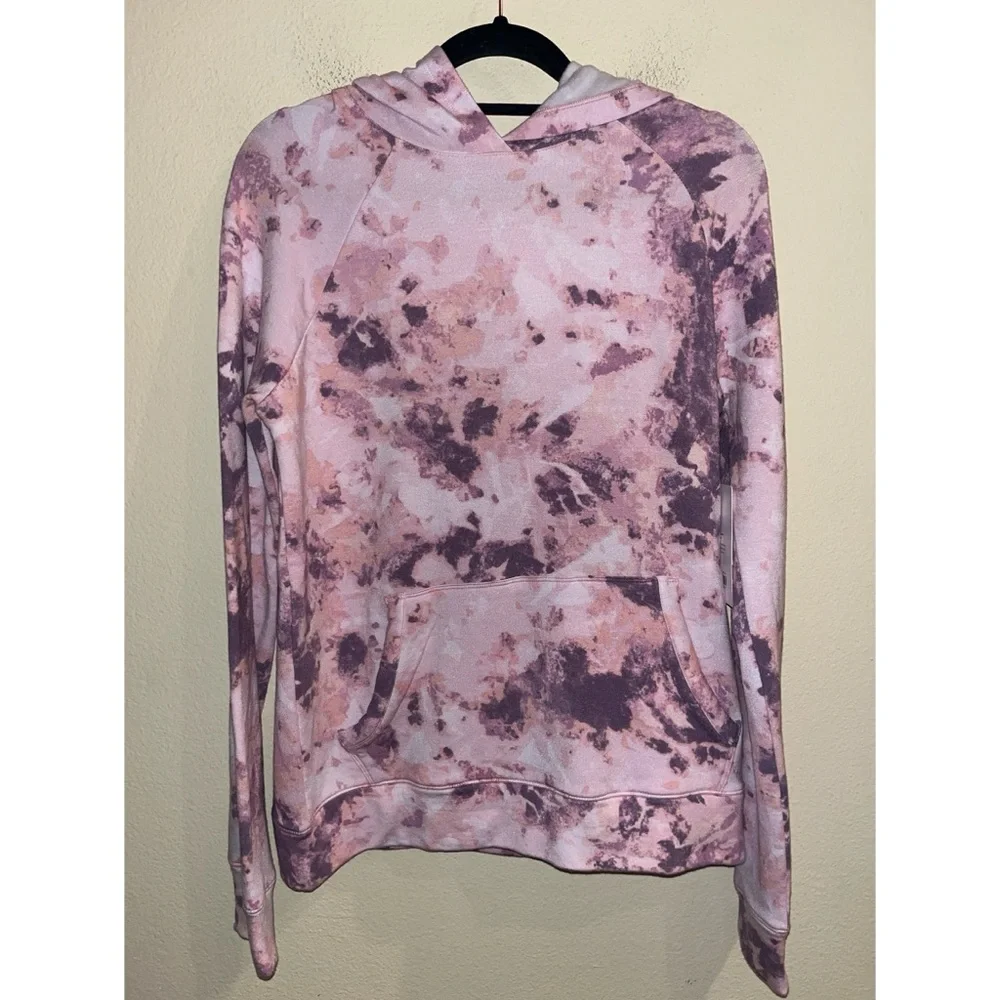 Athleta Girl Tye Die In Your Element‎ Hoodie 2.0 in Moonstone Pink Size 16
